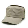 Multi-Panel Khaki Sunshade Army Flat Top Military Baseball Cap and Hat